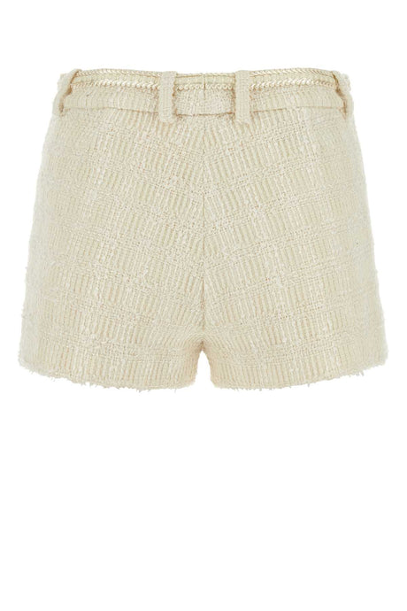 GUCCI Chic Ivory Tweed Mini Shorts