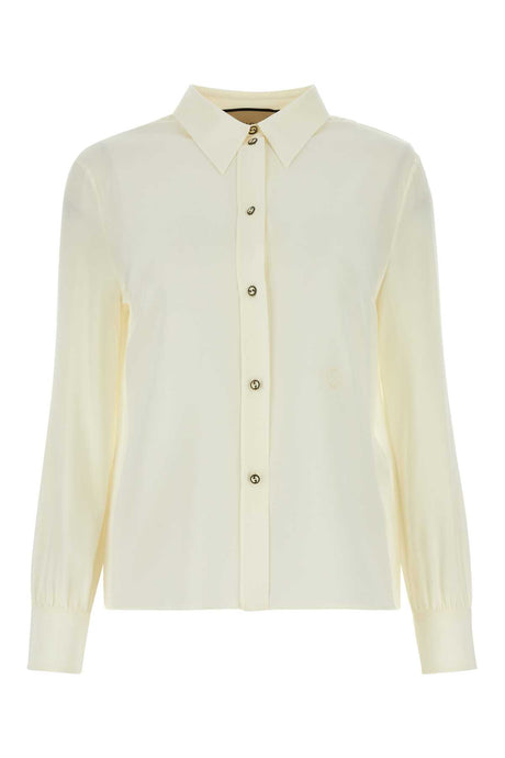 GUCCI Ivory Crepe Silk Shirt for Women