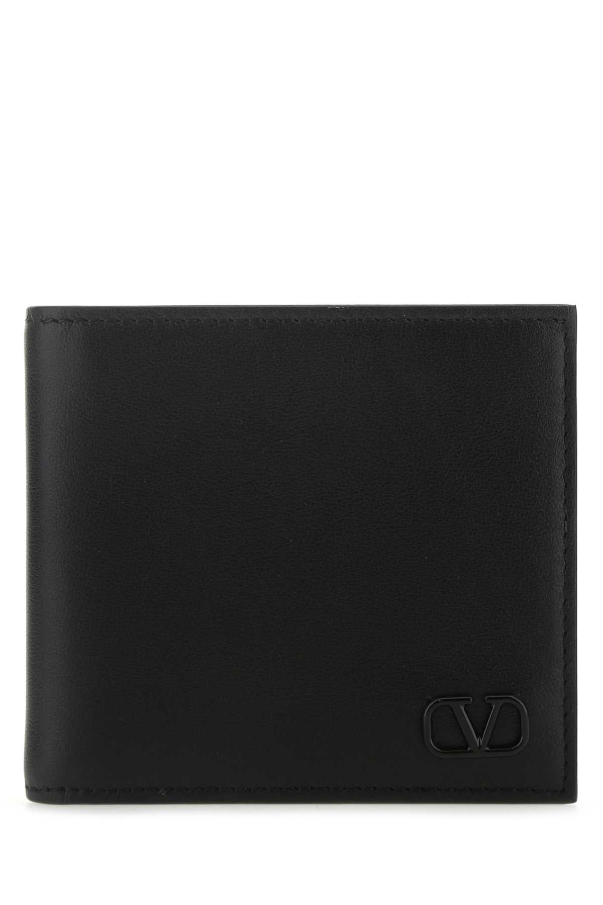 VALENTINO GARAVANI Mini Black Leather Wallet for Men