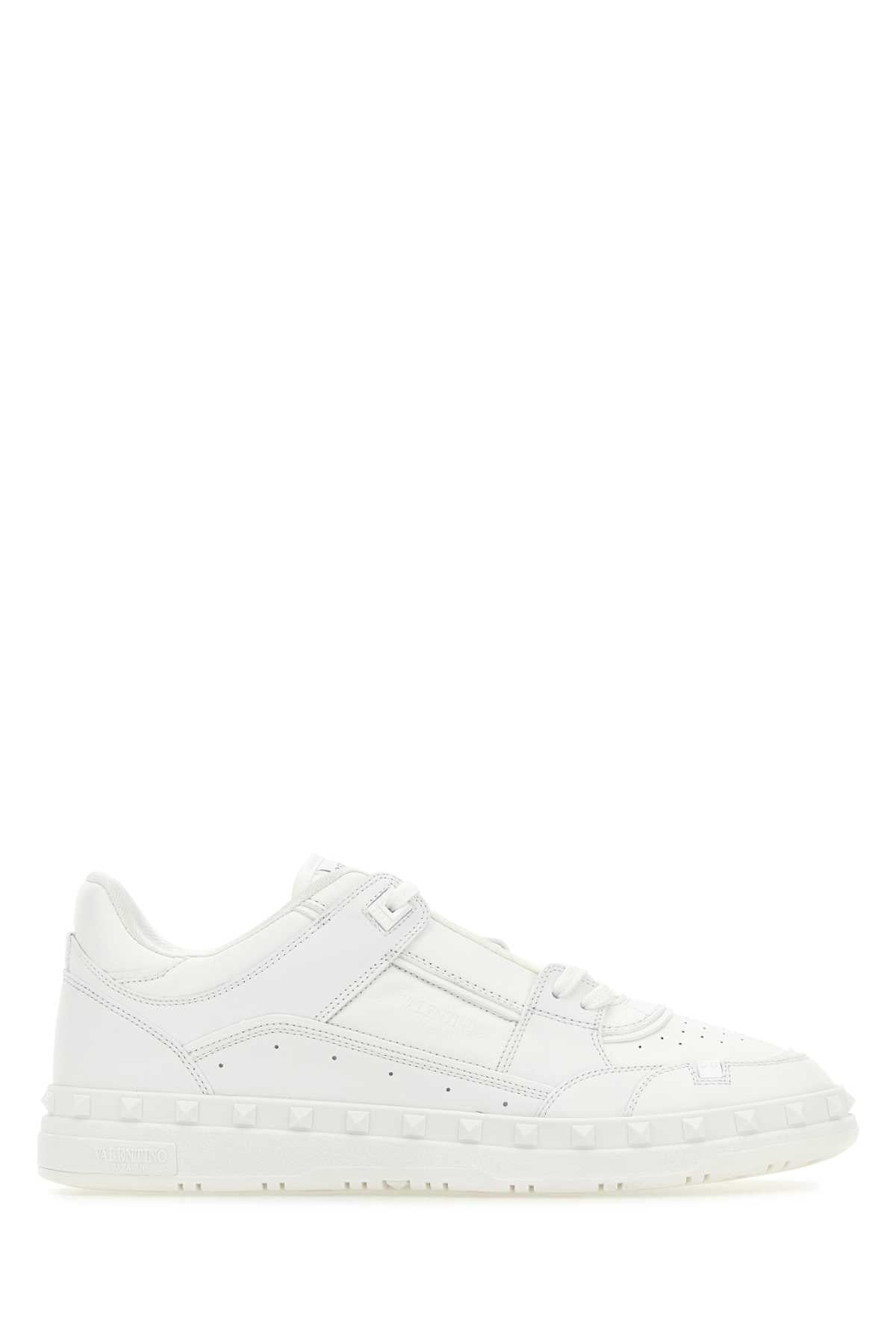 VALENTINO GARAVANI Essential White Leather Freedots Sneakers for Men