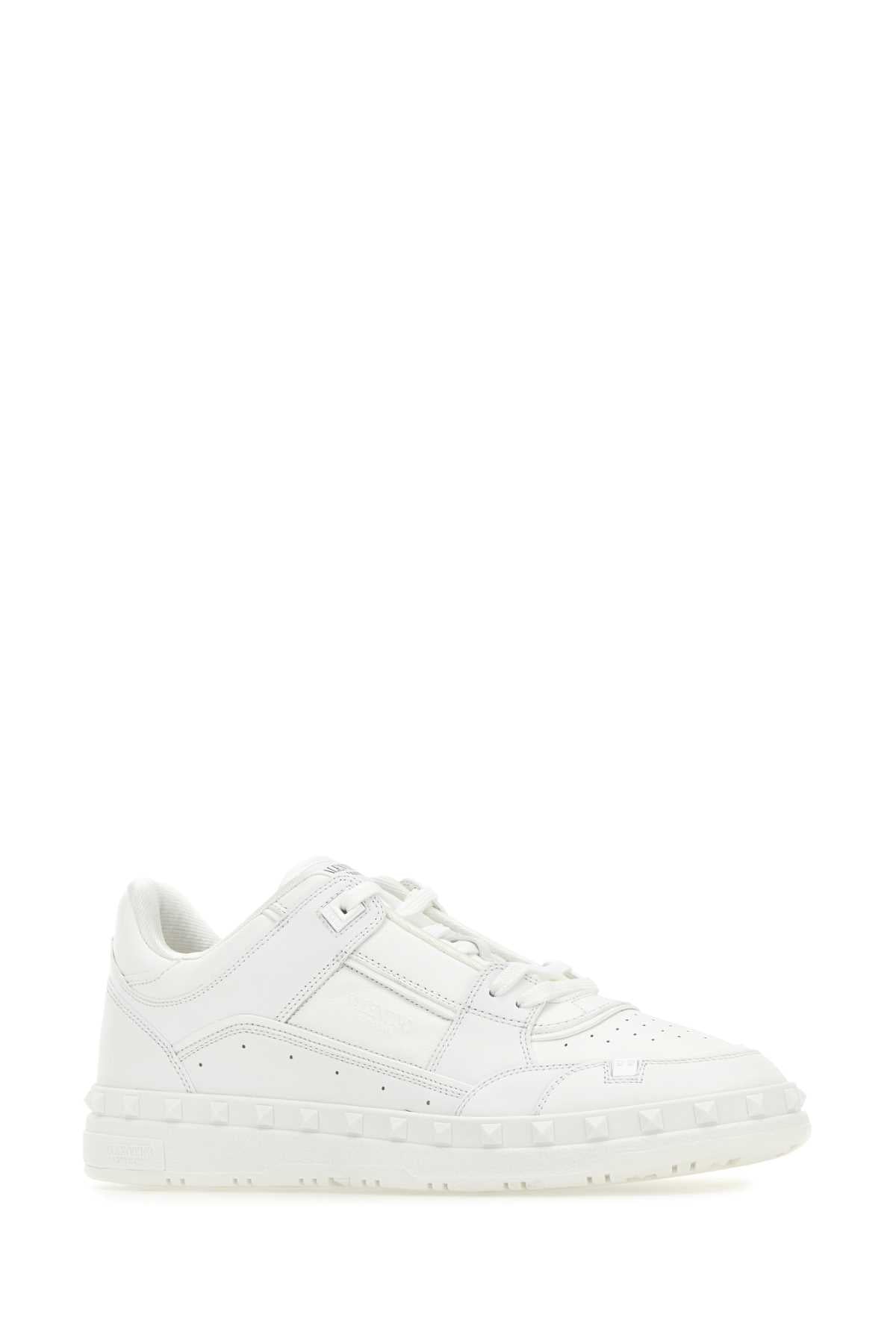 VALENTINO GARAVANI Essential White Leather Freedots Sneakers for Men