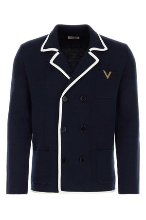 VALENTINO GARAVANI Classic Blue Wool Blazer for Men - Seasonal Must-Have