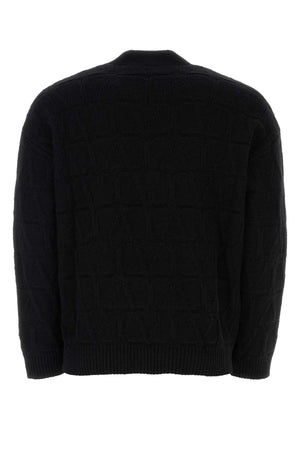 VALENTINO GARAVANI Luxurious Black Wool Cardigan for Men