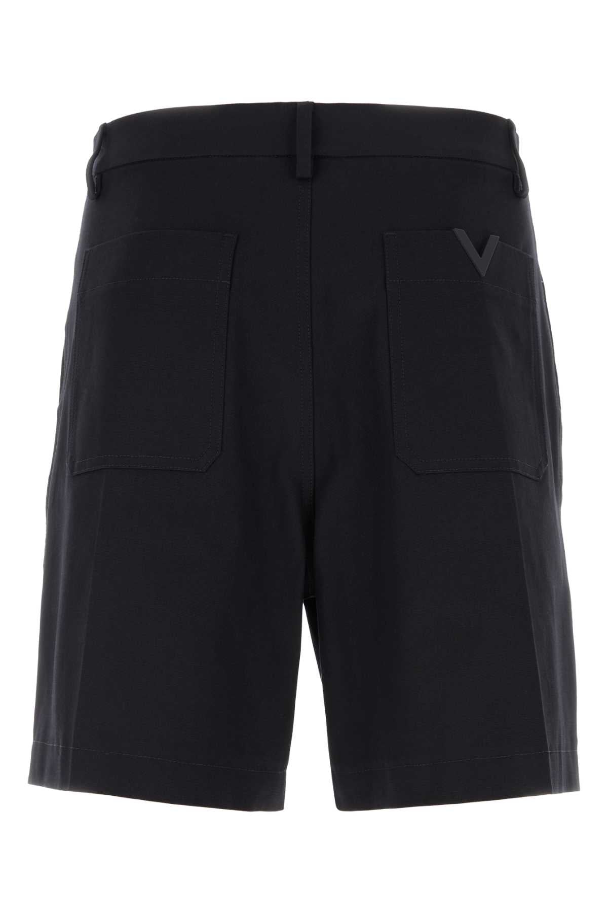 VALENTINO GARAVANI Midnight Blue Stretch Cotton Bermuda Shorts for Men - 24S