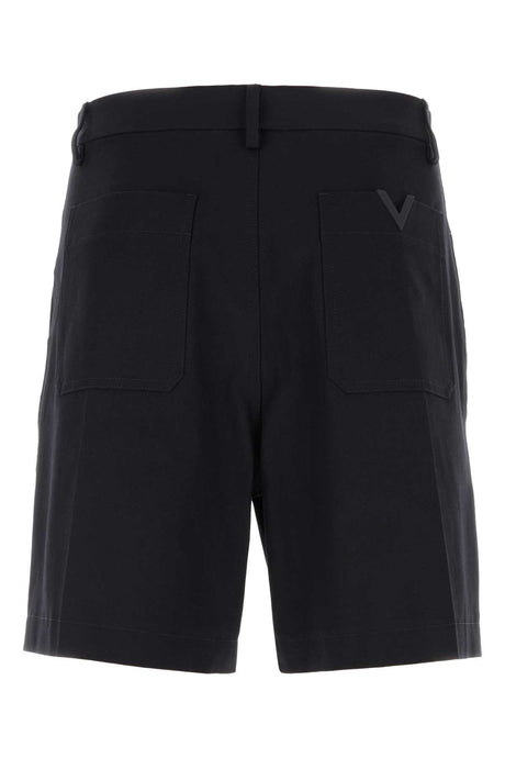 VALENTINO GARAVANI Midnight Blue Stretch Cotton Bermuda Shorts for Men - 24S