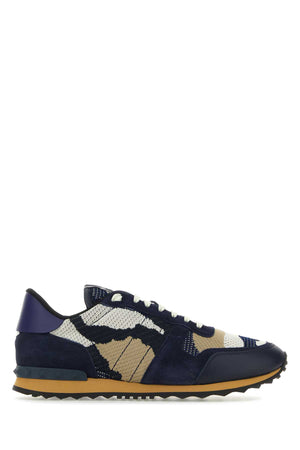 VALENTINO GARAVANI Multicolor Fabric and Leather Rockrunner Camouflage Sneaker