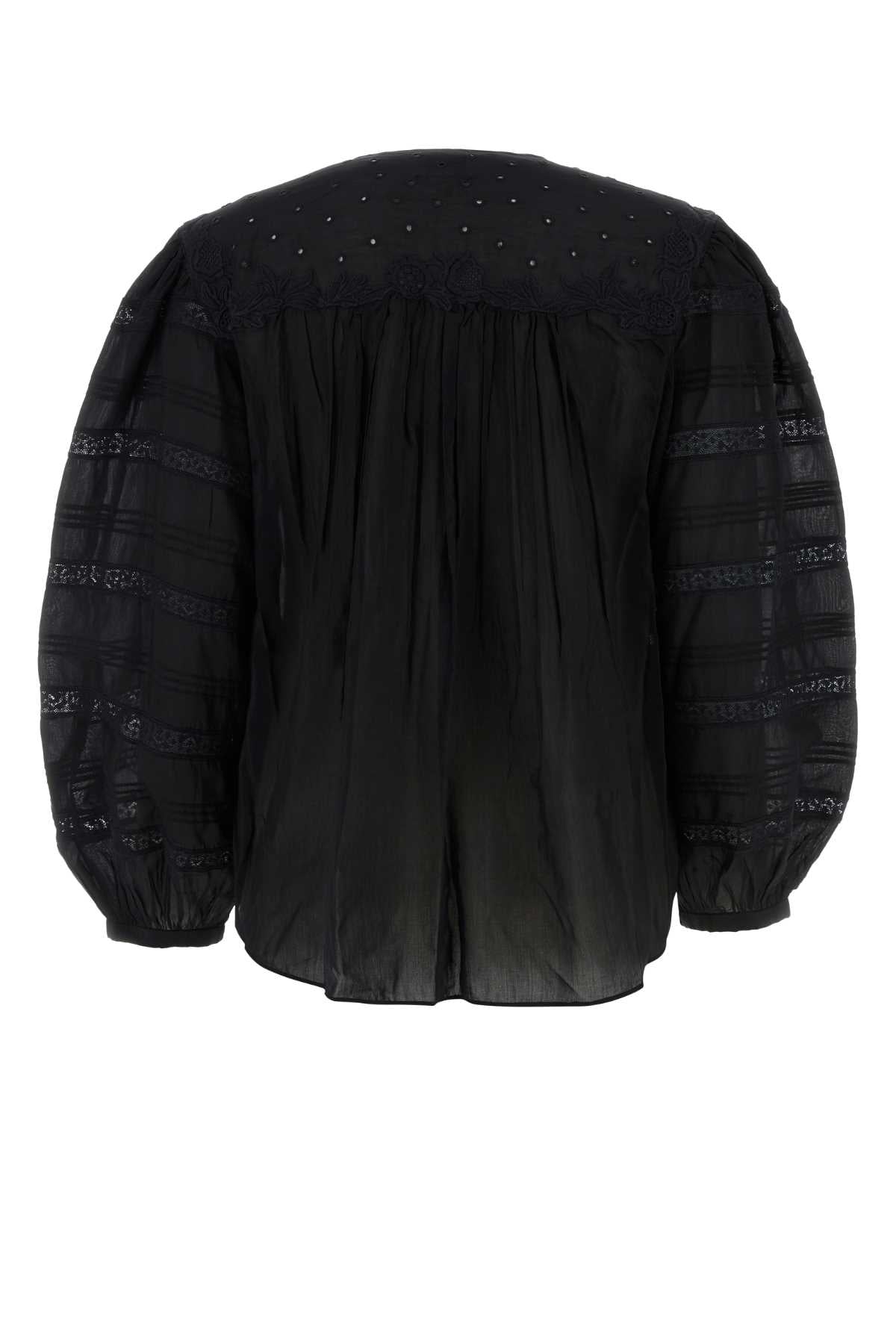 ISABEL MARANT Chic Black Cotton Blend Blouse