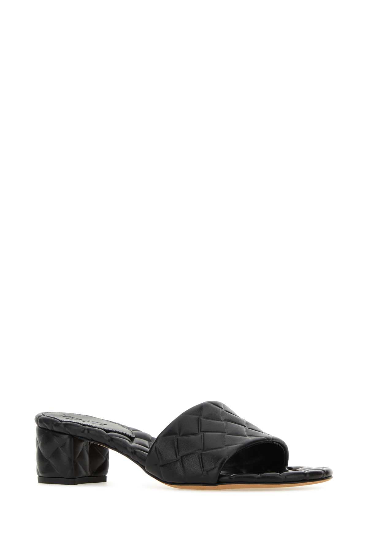 BOTTEGA VENETA Black Nappa Leather Amy Flat Shoes with 5 cm Heel