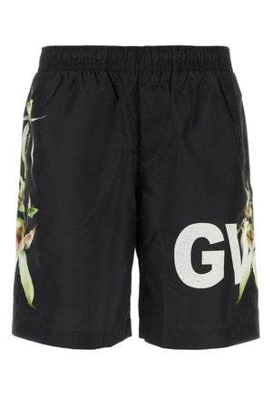 GIVENCHY Sleek Black Polyester Swim Shorts for Men