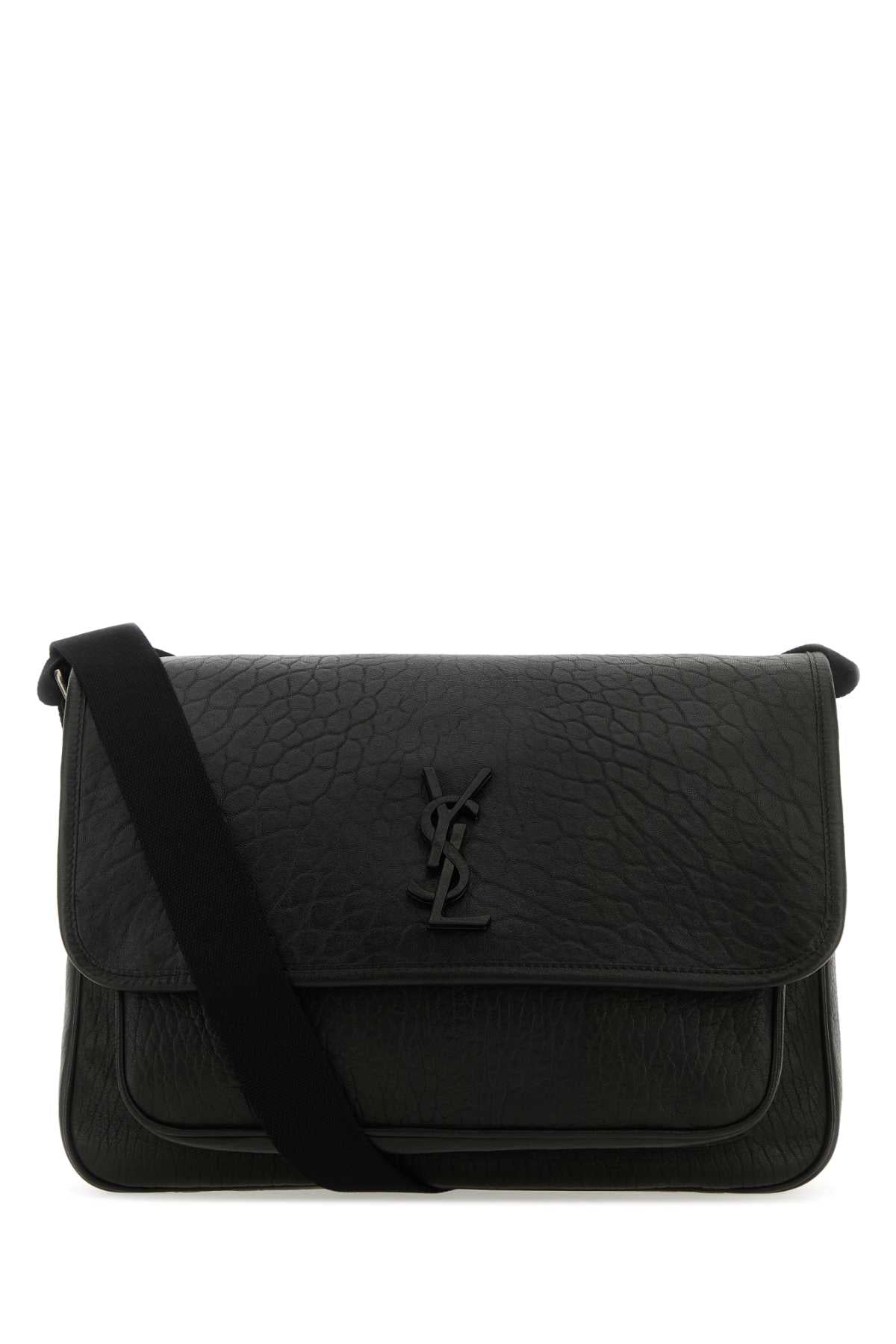 SAINT LAURENT Mini Black Leather Crossbody Handbag