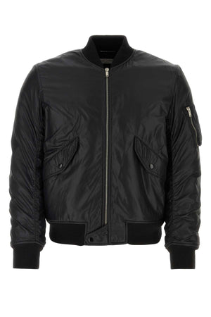 SAINT LAURENT Men's Black Nylon Bomber Jacket