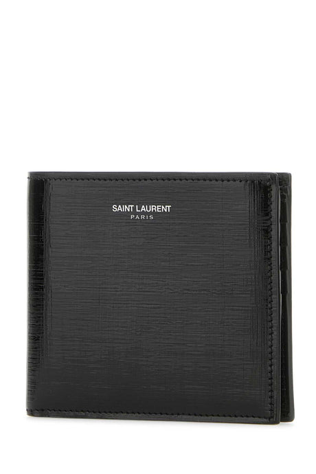 SAINT LAURENT Men's Black Leather Mini Wallet - Stylish Accessory