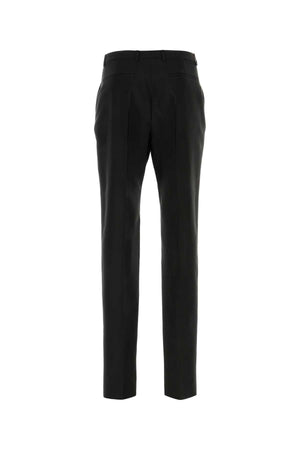 SAINT LAURENT Sleek Black Faille Pants for Modern Men