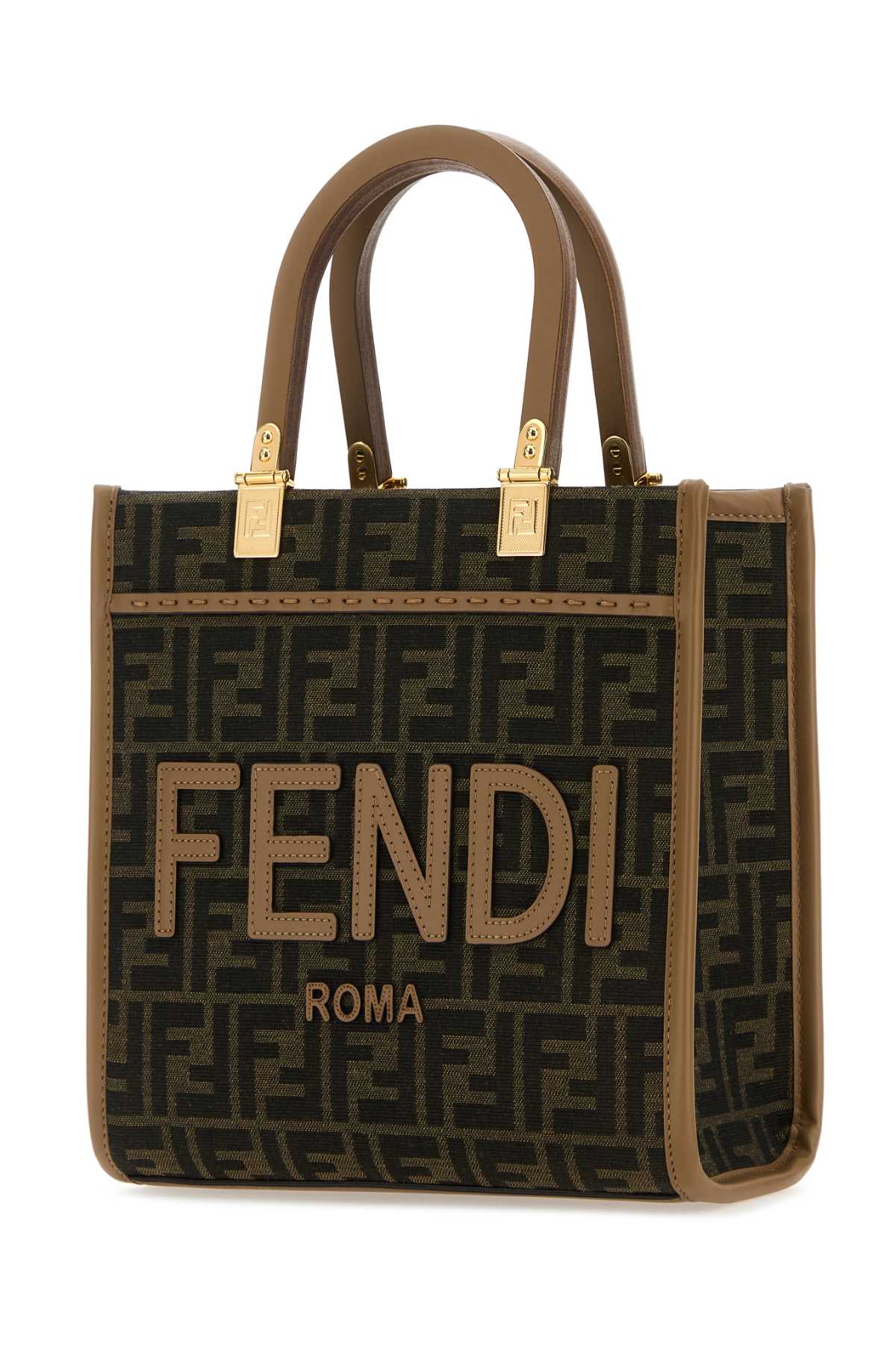 FENDI Mini Embroidered Fabric Sunshine Shopping Handbag