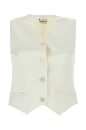 MAGDA BUTRYM Ivory Cotton Blend Mini Vest