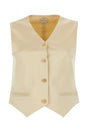 MAGDA BUTRYM Cream Cotton Blend Mini Vest