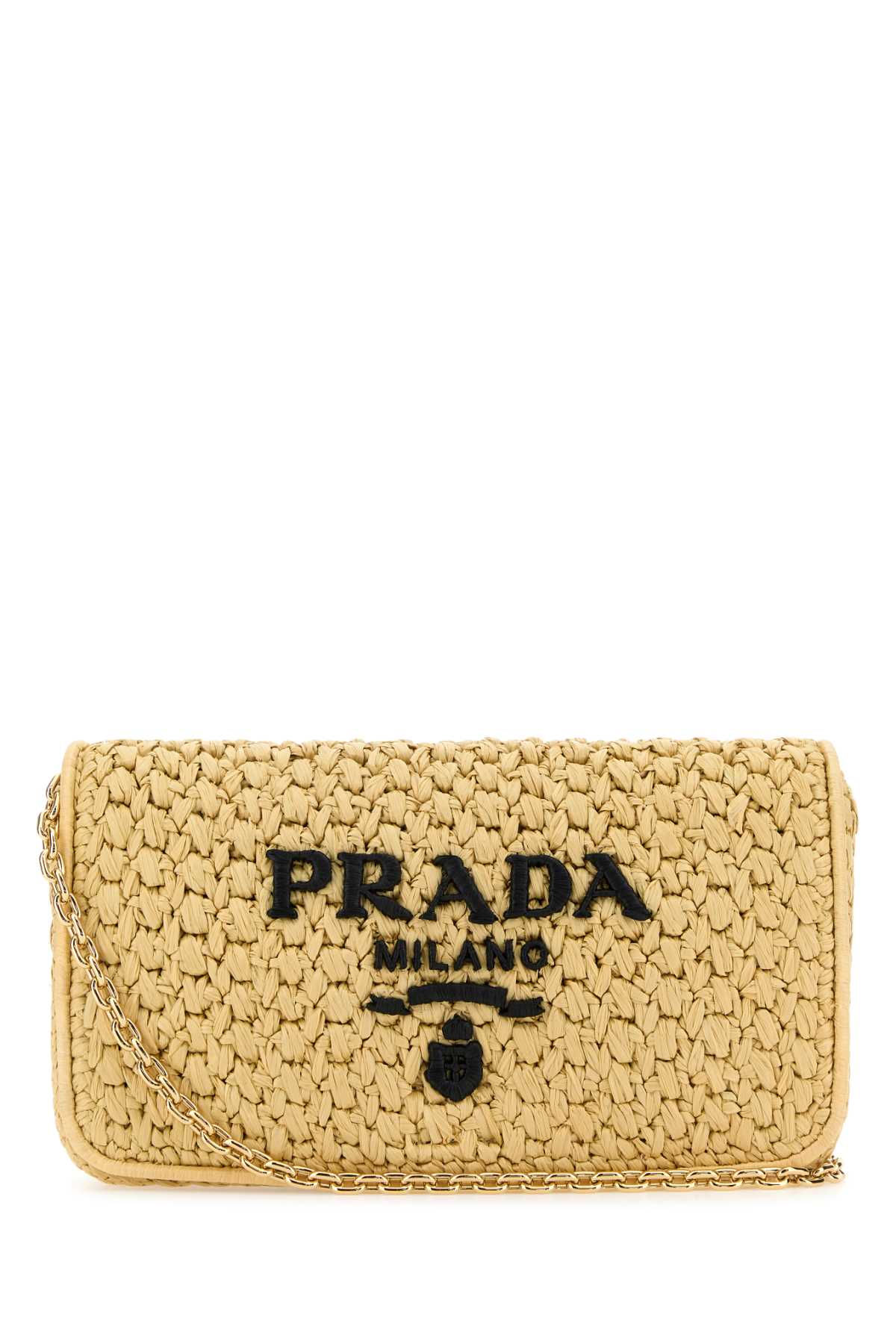 PRADA Raffia Crossbody Handbag - 29 cm