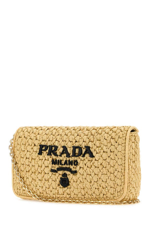 PRADA Raffia Crossbody Handbag - 29 cm