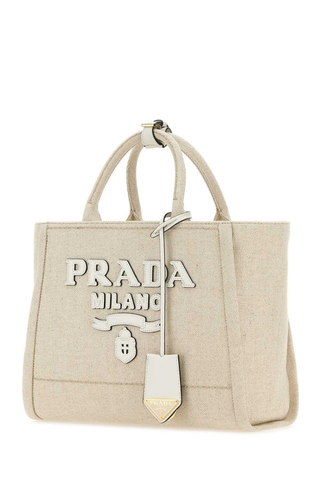 PRADA Sand Canvas Shopping Handbag - 31 cm x 24 cm x 13 cm