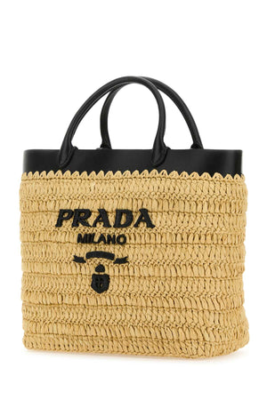 PRADA Raffia Handbag - 26 cm x 25 cm x 13.5 cm