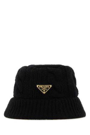 PRADA Chic Black Wool Bucket Hat for Women