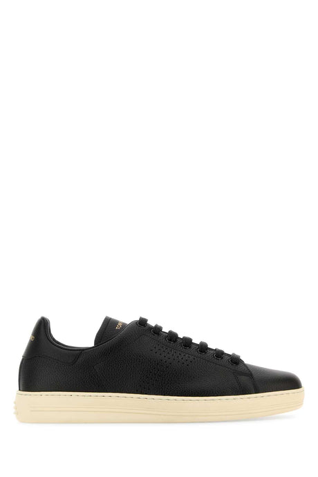 TOM FORD Black Leather Warwick Sneaker - Size 11