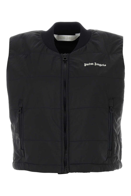 PALM ANGELS Women's Black Nylon Mini Vest