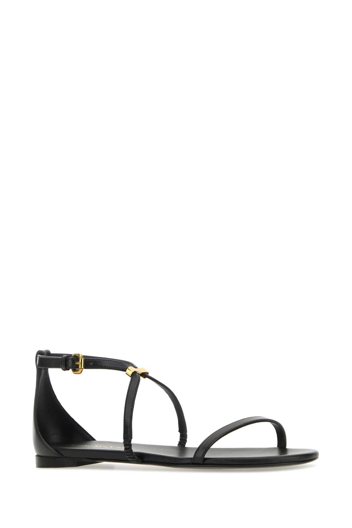 ALEXANDER MCQUEEN Sophisticated Black Leather Sandals