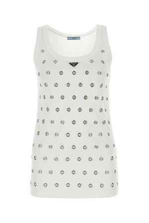 PRADA Essential White Cotton Tank Top for Women