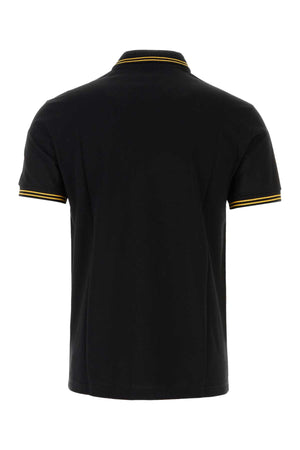 VERSACE Classic Black Piquet Polo Shirt for Men