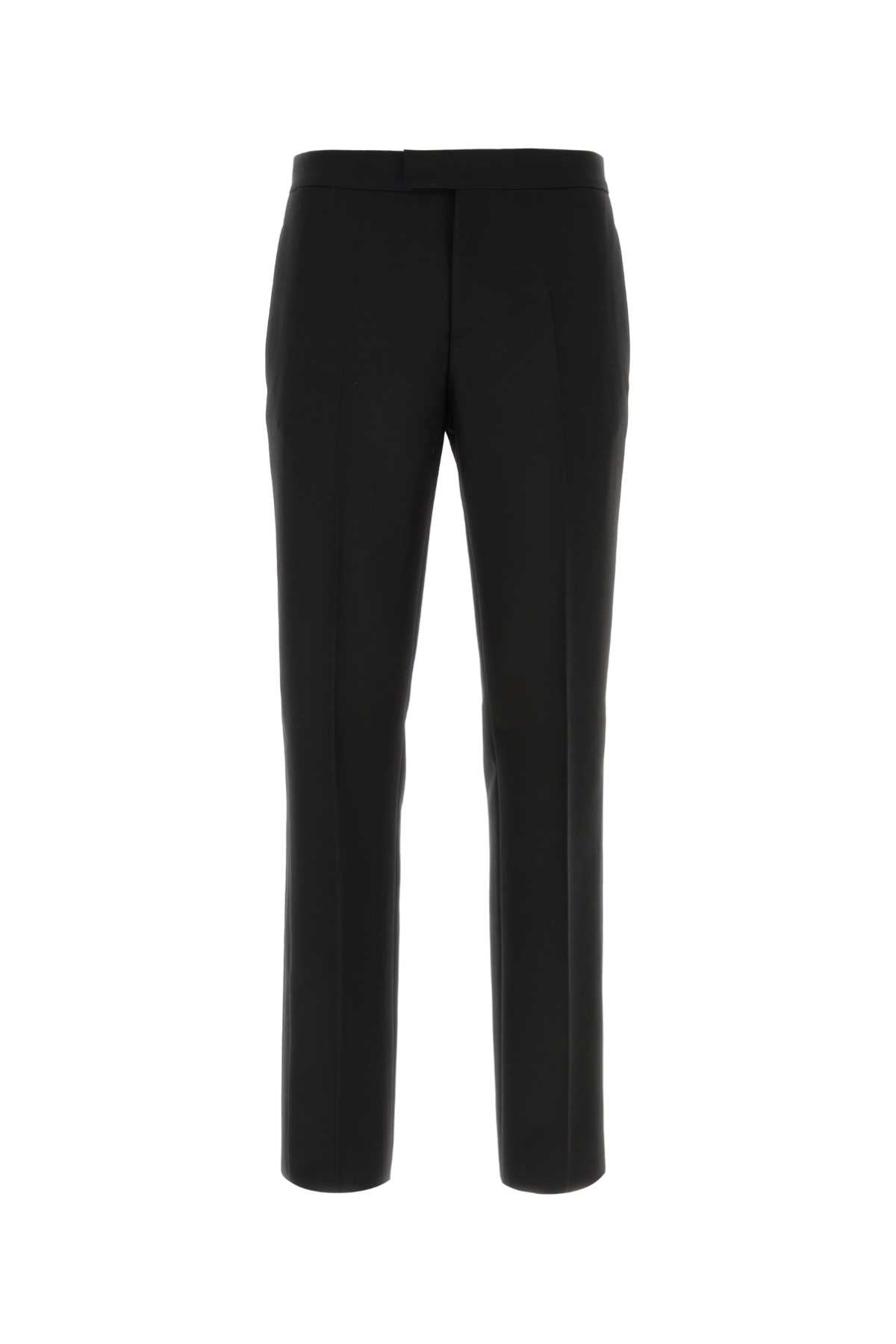 VERSACE Black Wool Blend Pants for Men