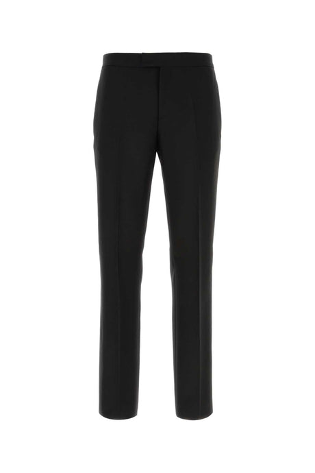 VERSACE Black Wool Blend Pants for Men