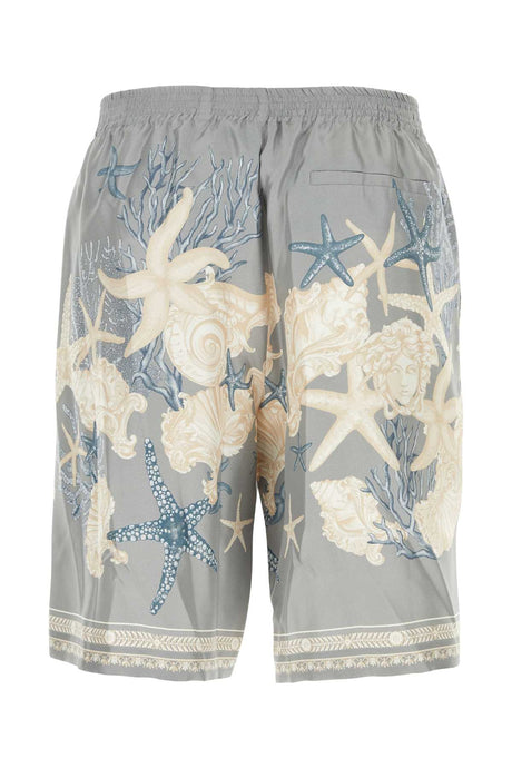 VERSACE Printed Silk Bermuda Shorts for Men