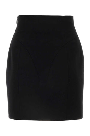 BALMAIN Chic Black Viscose Mini Skirt