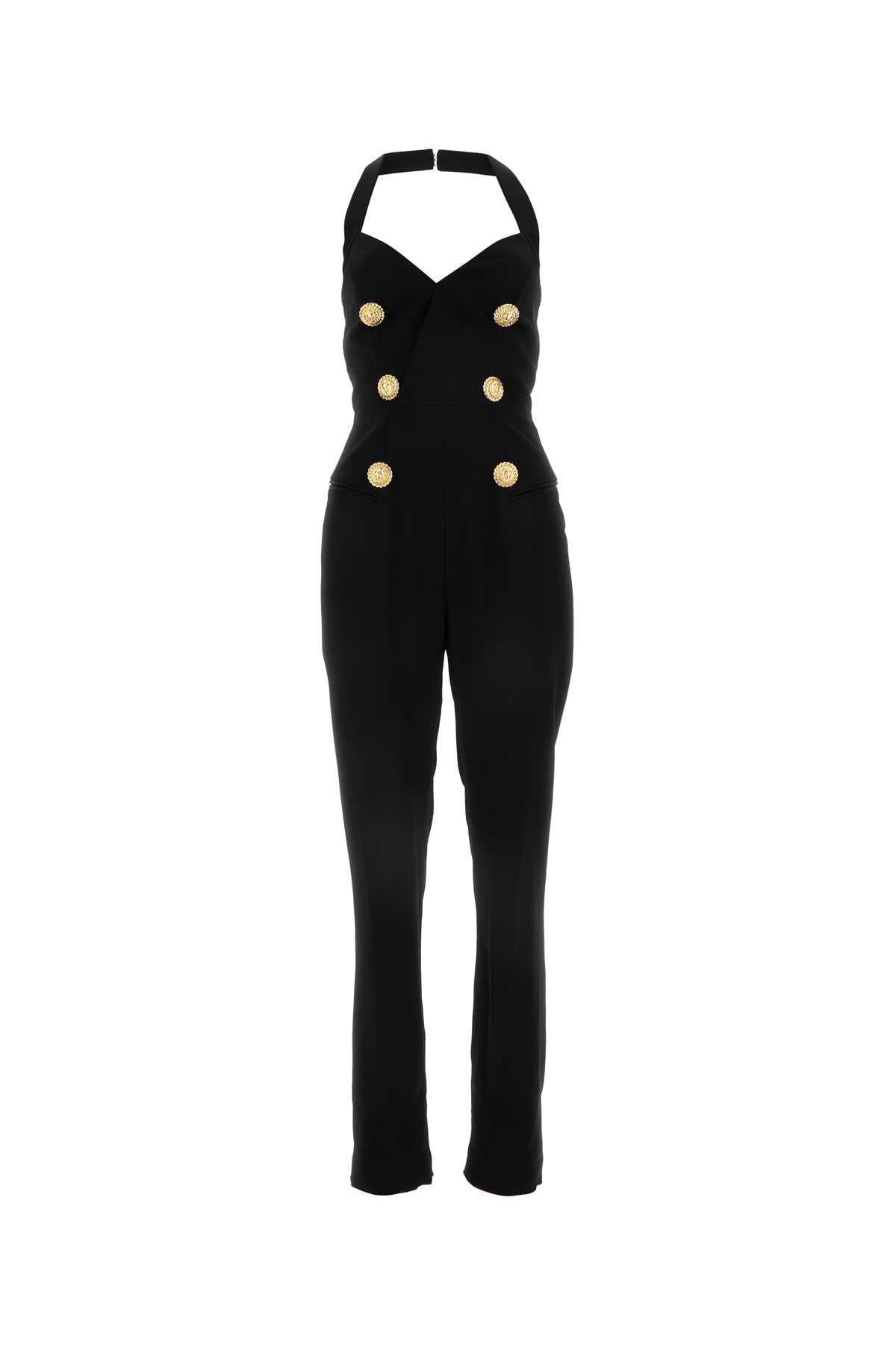 BALMAIN Chic Black Viscose Jumpsuit for Women