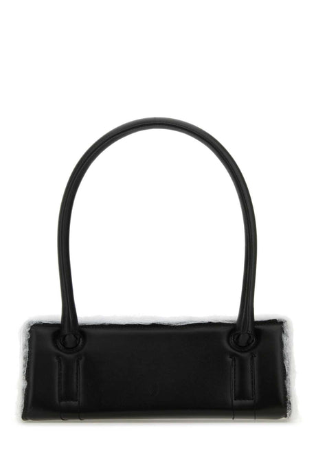 DENTRO Chic Black Leather Radar Shoulder Handbag - 29 cm