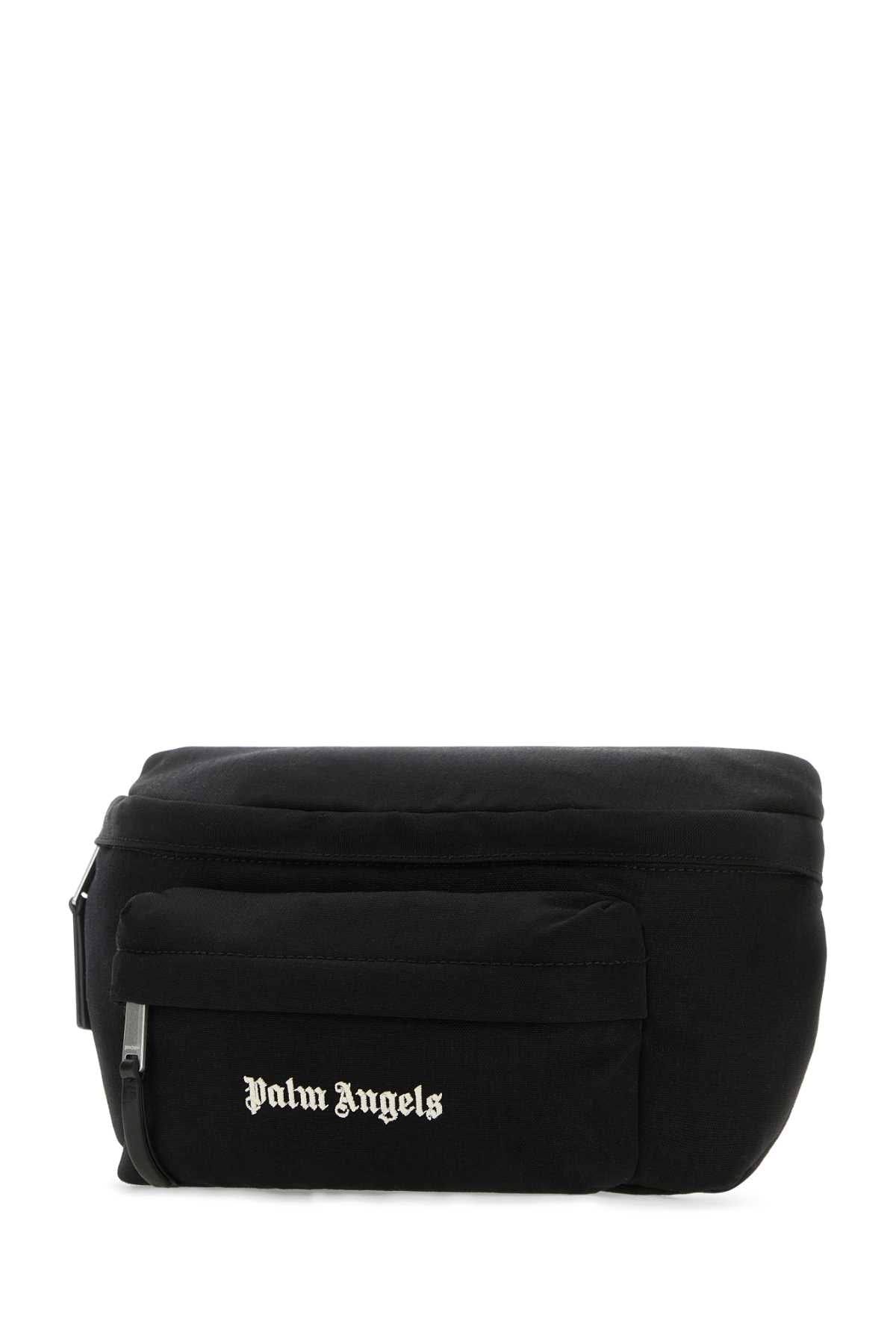 PALM ANGELS Black Canvas Cordura Mini Belt Handbag