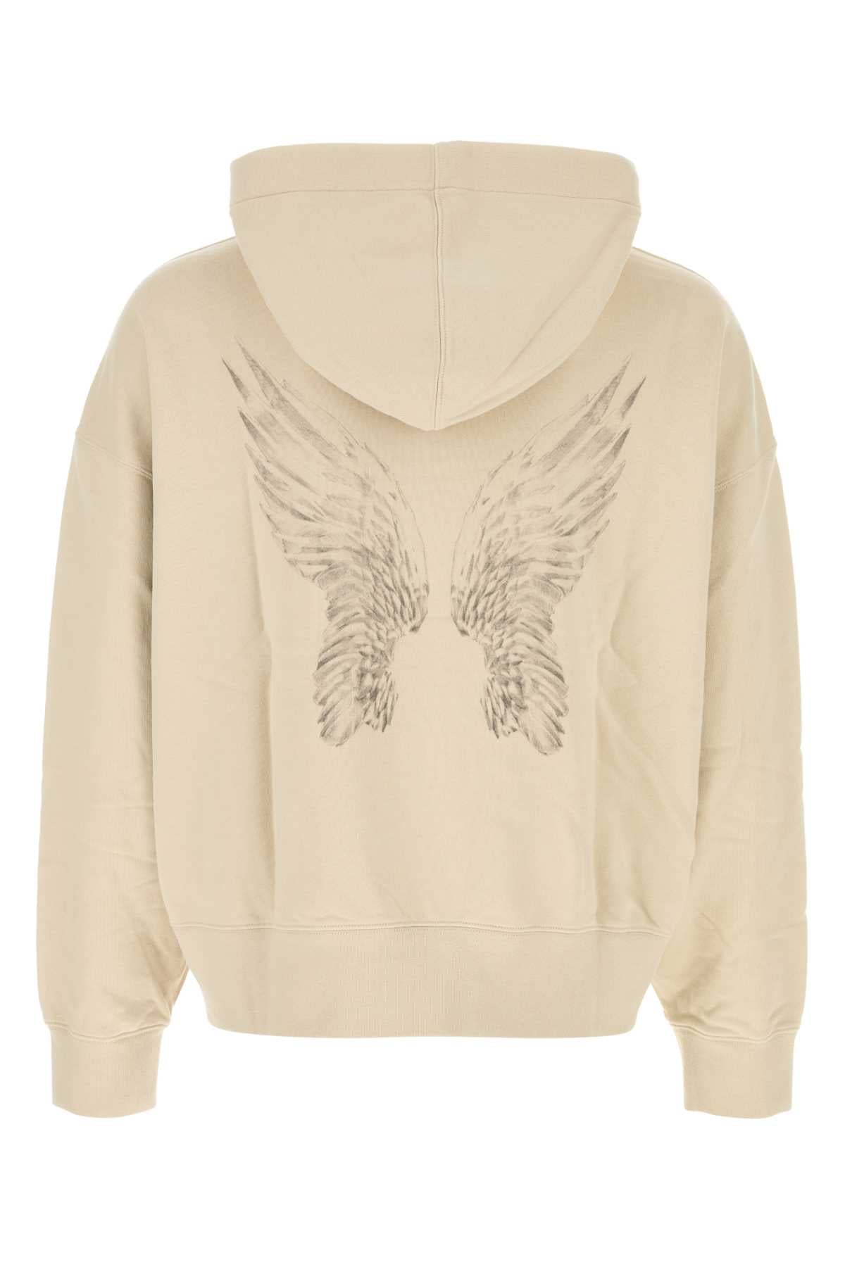 PALM ANGELS Oversized Sand Cotton Sweatshirt for Men