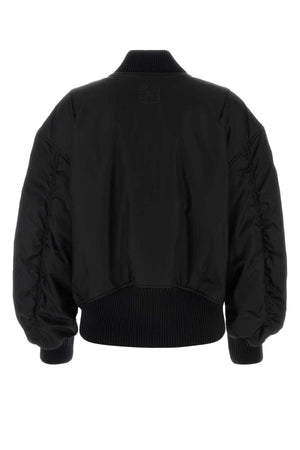 OFF WHITE Women's Black Nylon Blend Bomber Jacket