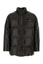 PRADA Black Nappa Leather Down Jacket for Men