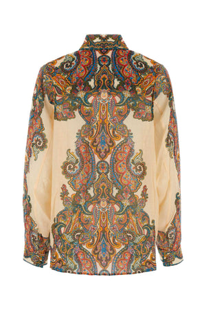 ZIMMERMANN Oversized Printed Ramie Ottie Shirt