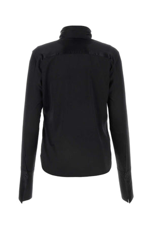 ERMANNO SCERVINO Chic Black Stretch Satin Shirt