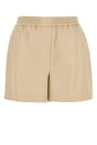 LOEWE Luxe Leather Shorts for Women - Vanilla