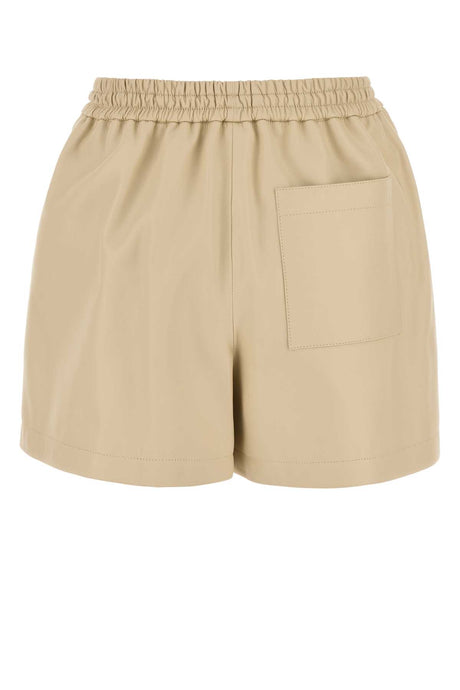 LOEWE Luxe Leather Shorts for Women - Vanilla