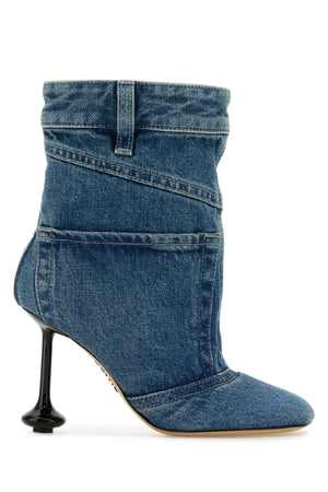 LOEWE Mini Denim Ankle Boots with 9 cm Heel