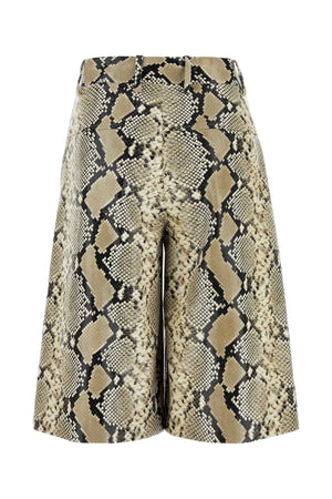 JIL SANDER Animal Print Leather Bermuda Shorts for Women