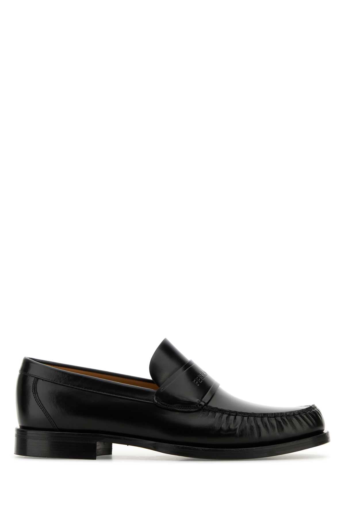 SALVATORE FERRAGAMO Classic Black Leather Loafers for Men