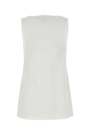 SAINT LAURENT Elegant White Poplin Top for Women