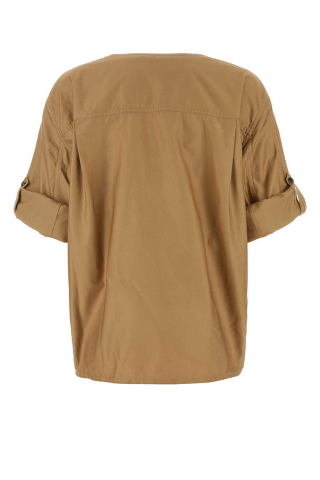 SAINT LAURENT Elegant Camel Twill Top for Women