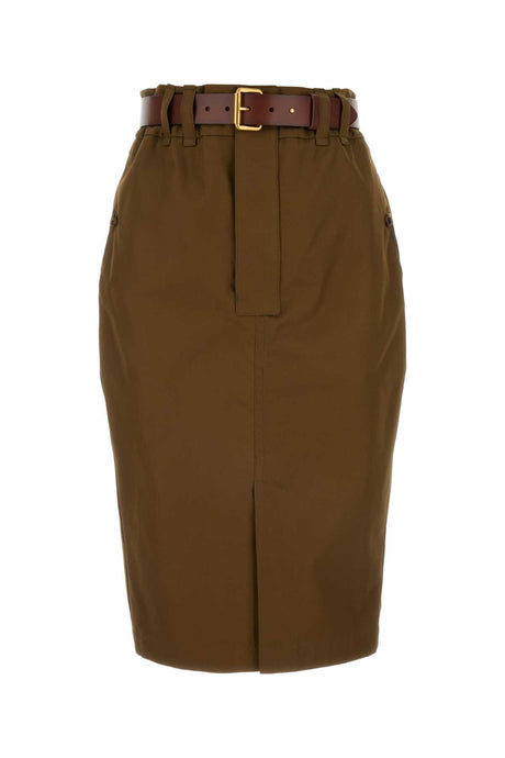 SAINT LAURENT Chic Brown Gabardine Mini Skirt for Women